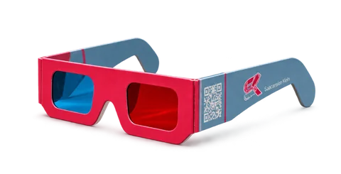 3D-bril met rood en blauw glas